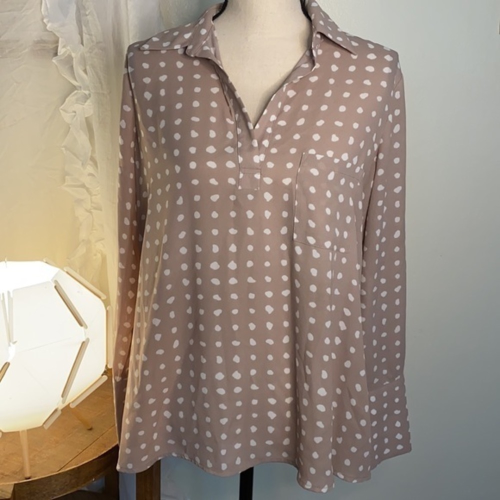 Pleione Long Sleeve Collared Pullover Top Size‎ S - Picture 2 of 8